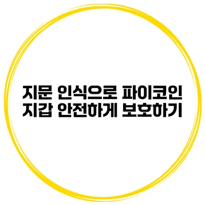 지문 인식으로 파이코인 지갑 안전하게 보호하기