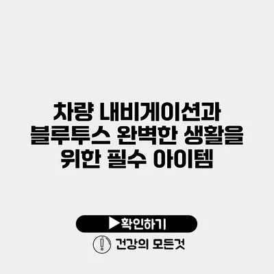 차량 내비게이션과 블루투스 완벽한 생활을 위한 필수 아이템