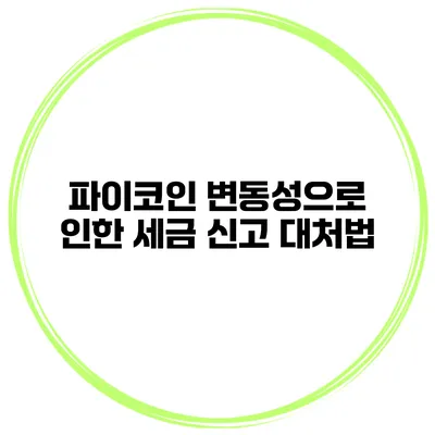 파이코인 변동성으로 인한 세금 신고 대처법