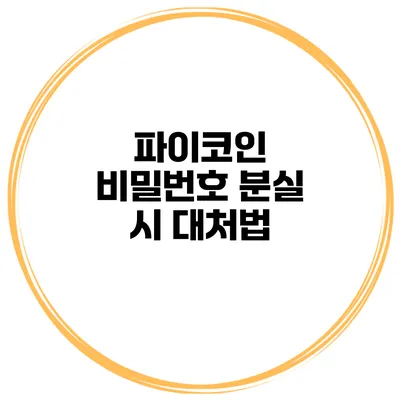 파이코인 비밀번호 분실 시 대처법