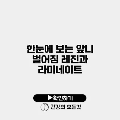 한눈에 보는 앞니 벌어짐 레진과 라미네이트